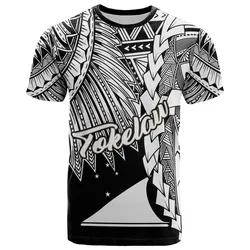 Tokelau Polynesian T shirt - Tribal Wave Tattoo White
