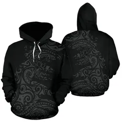 Polynesian Hoodie - Polynesian Tattoo Grey