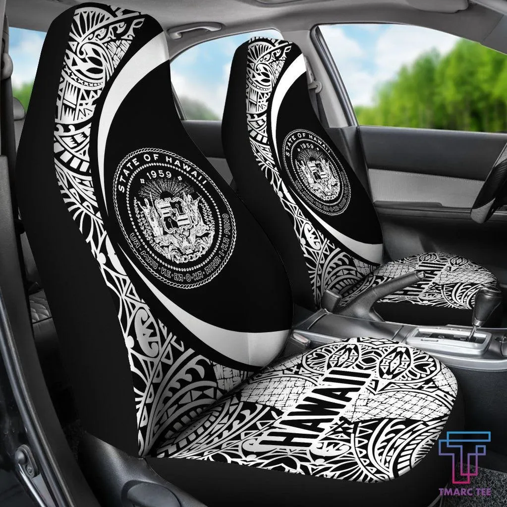Tmarc Tee Hawaii Coat Of Arm Polynesian Car Seat Covers - Circle Style 01 J1