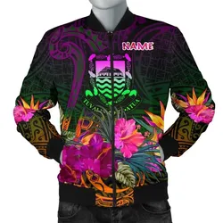 FamilyGater Jacket - Bomber Jacket Tuvalu Personalised - Summer Hibiscus - BN15