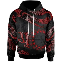 Cook Islands Polynesian Hoodie - Poly Tattoo Red Version