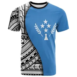 Kosrae T Shirt - Coat Of Arm and Polynesian Patterns