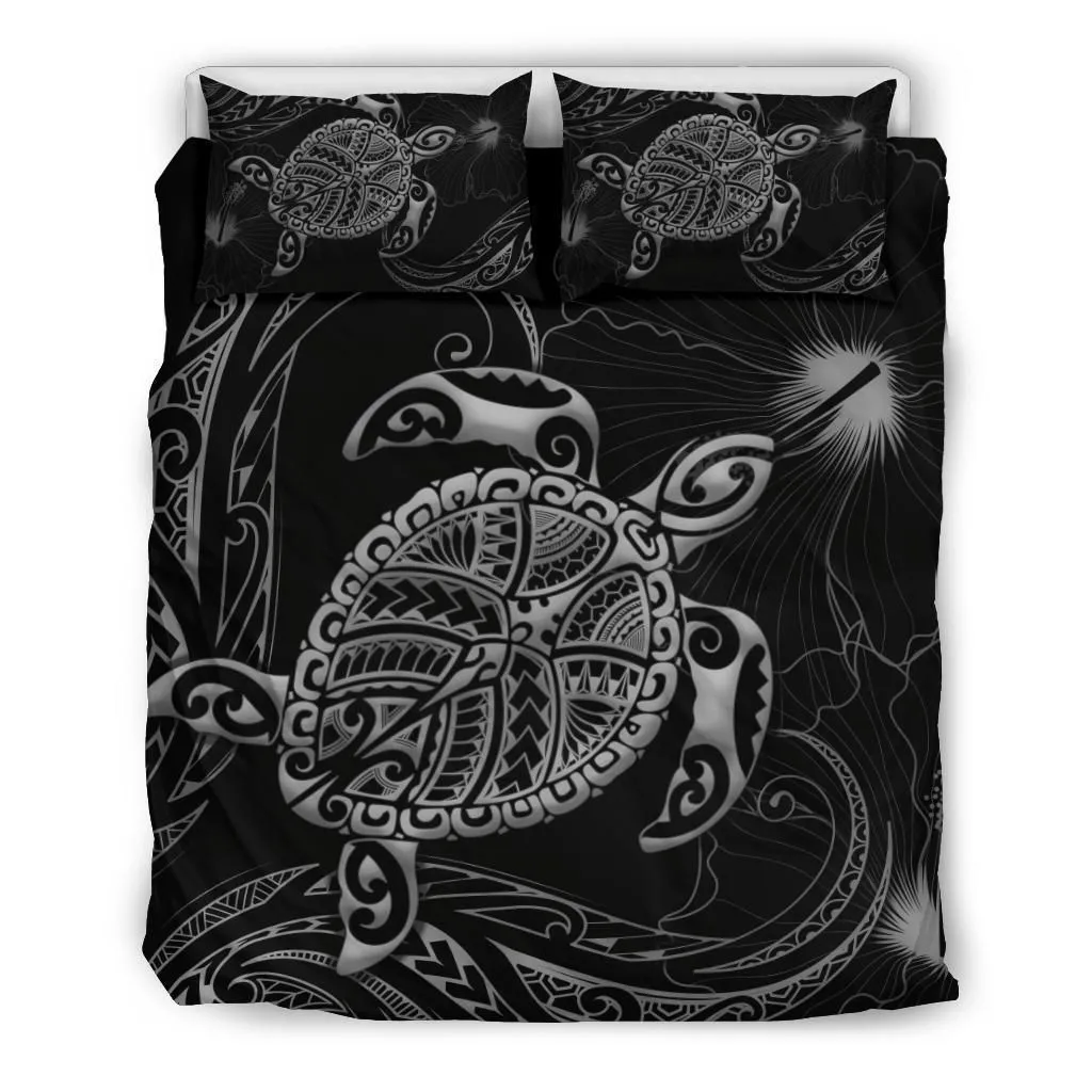 Polynesian Bedding Set Turtle Mix Hibiscus - Gray