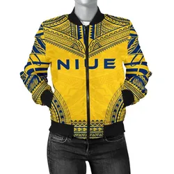 FamilyGater Jacket - Bomber Jacket Niue Flag Polynesian Chief - Bn10