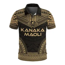 Kosrae Polo Shirt - Kosrae Flag Polynesian Chief Tattoo Gold Version