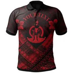 Vanuatu Custom Polynesian Polo Shirt - Vanuatu Red Seal Camisole Hibiscus Style - BN18