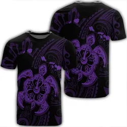 Alohawaii Tee - Hawaiian Map Kanaka Hibiscus Turtle Purple Polynesian T-shirt AH - J4R