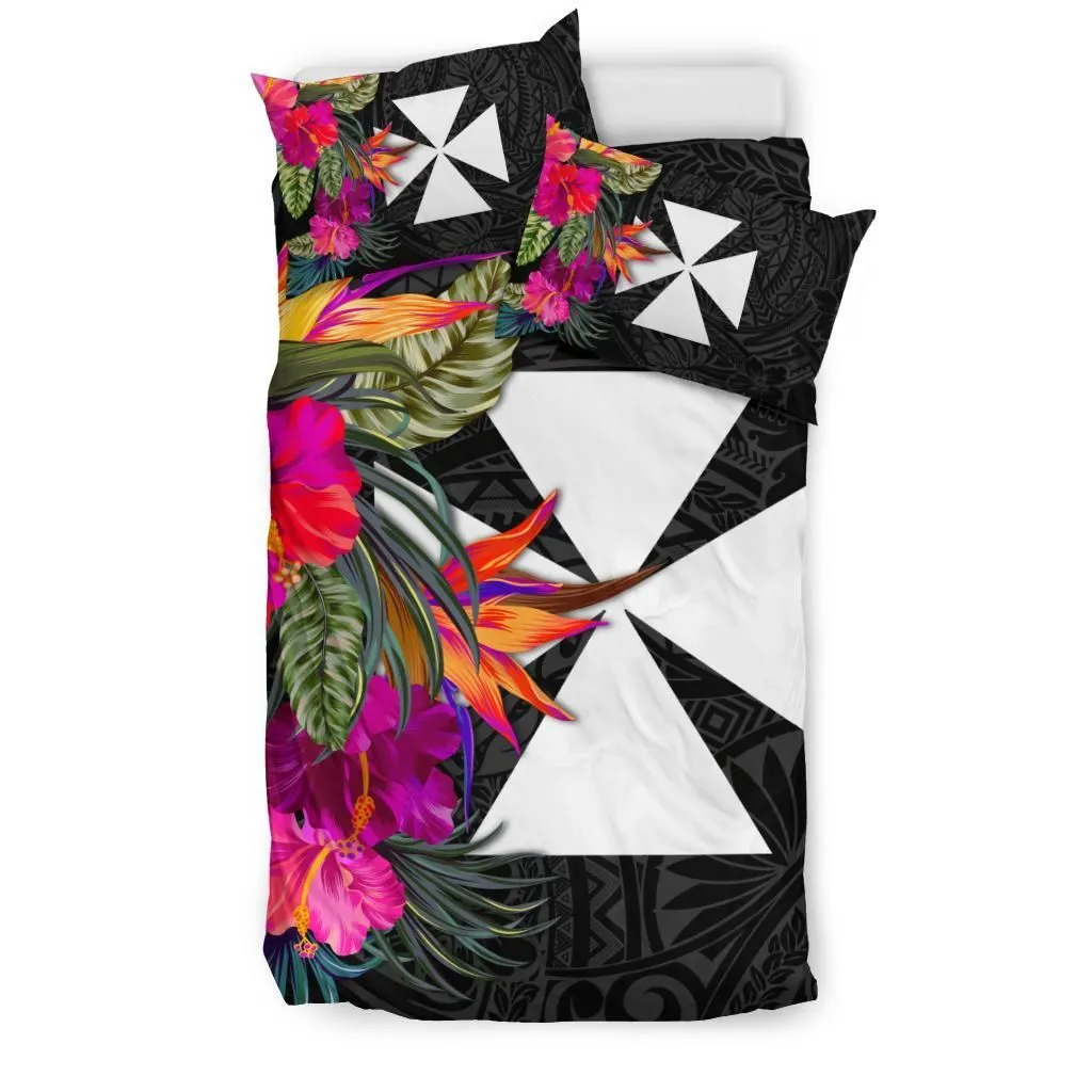 FamilyGater Bedding Set - Cover and Pillow Cases Wallis And Futuna - Polynesian Hibiscus Pattern - BN39