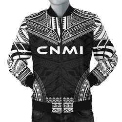 Northern Mariana Islands Polynesian Chief Mens Bomber Jacket - Black Version