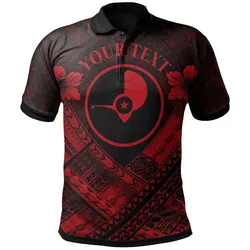 Yap Custom Polynesian Polo Shirt - Yap Red Seal Camisole Hibiscus Style - BN18