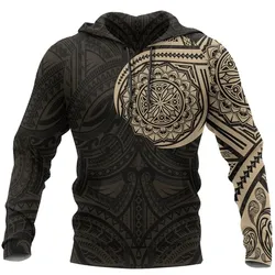 Polynesian Hoodie - Polynesian Flowers Tattoo Style