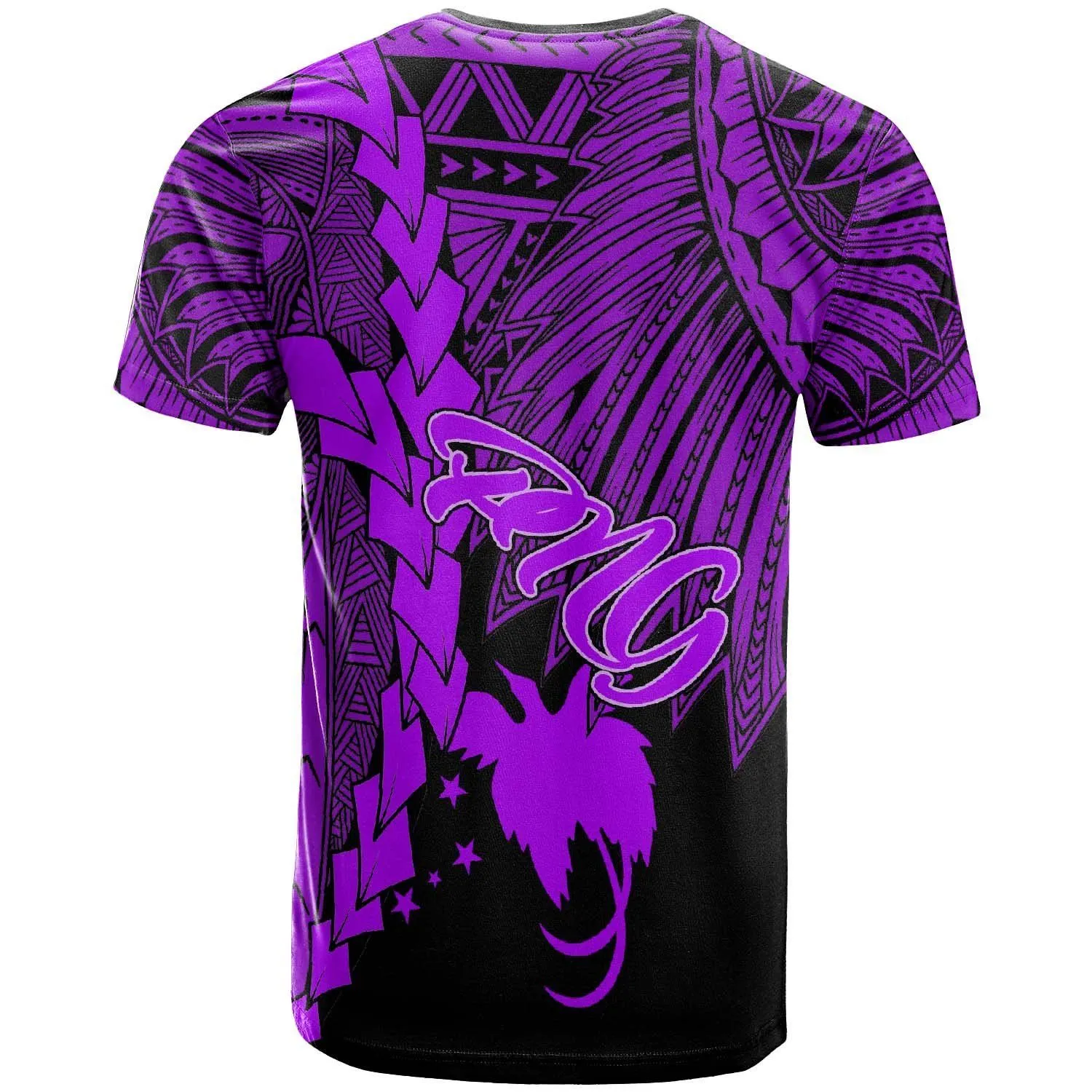 Papua New Guinea Polynesian T-Shirt - Tribal Wave Tattoo Purple - BN12