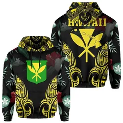 Polynesian Tropic Kanaka Maoli Hibiscus Hawaii Hoodie Yellow