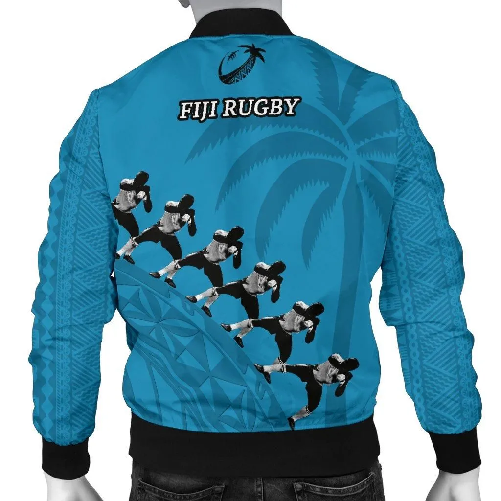 Fiji Rugby Blue Bomber Jacket Cibi Dance - Men