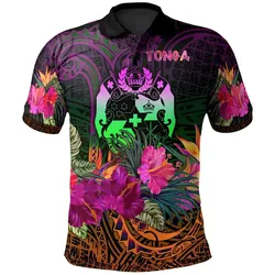 Alohawaii Shirt - Polo Shirt Tonga Polynesian Summer Hibiscus - BN15