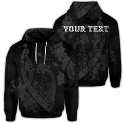 (Personalised) Hawaiian Fish Hook Hibiscus Banzai Surfing Polynesian Hoodie Grey - AH