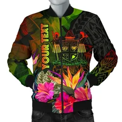 Fiji Polynesian Personalised Men's Bomber Jacket -  Hibiscus and Banana Leaves - BN15