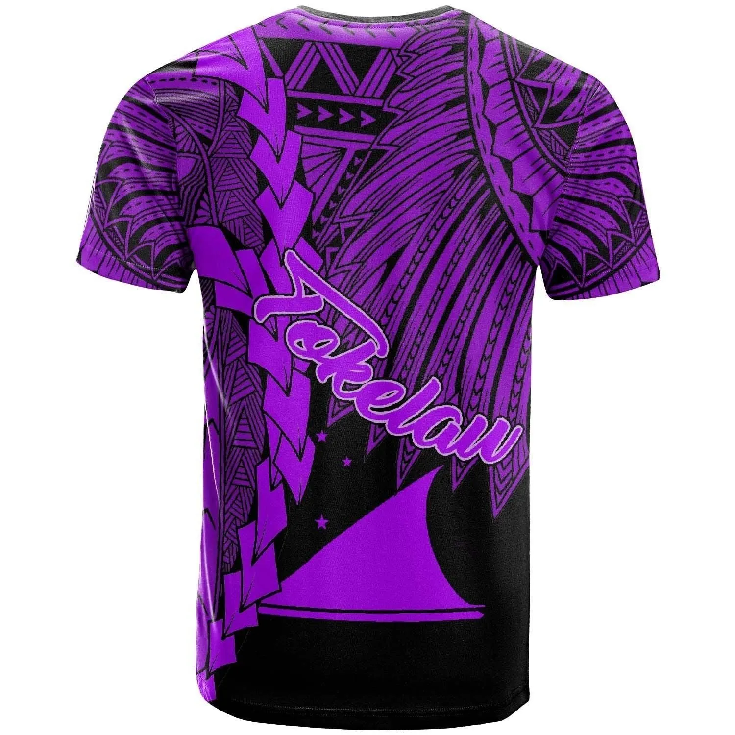Tokelau Polynesian Custom Personalised T shirt - Tribal Wave Tattoo Purple