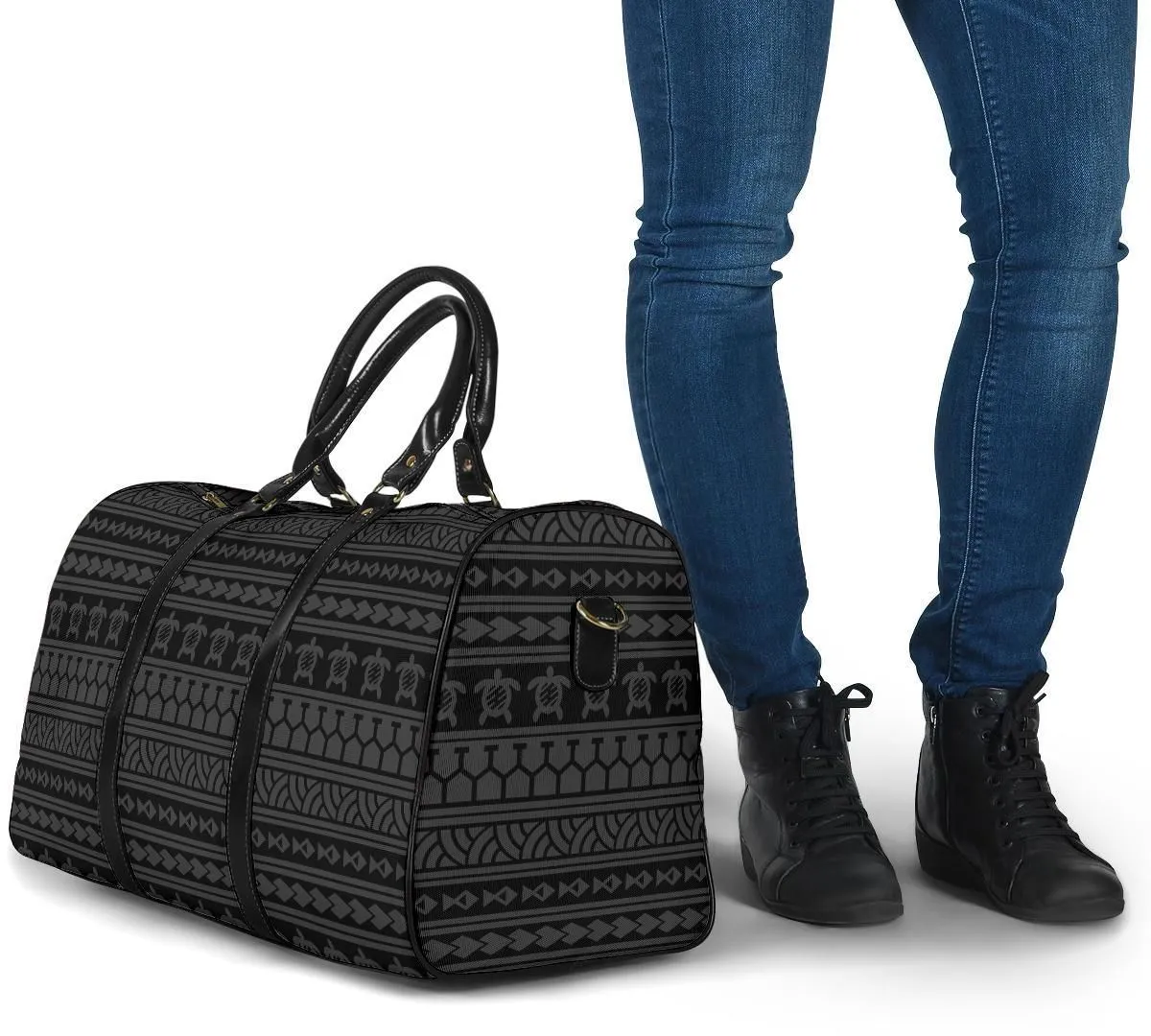 Polynesian Tattoo Tribal Gray Hawaii Travel Bag