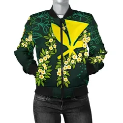 Alohawaii Jacket - Bomber Jacket Polynesian Hawaii Ti Leaf Lei Turtle - BN11