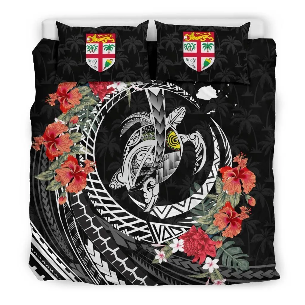 Polynesian Fiji Polynesia Map Turtle Hibiscus A Bedding Set Camliqe