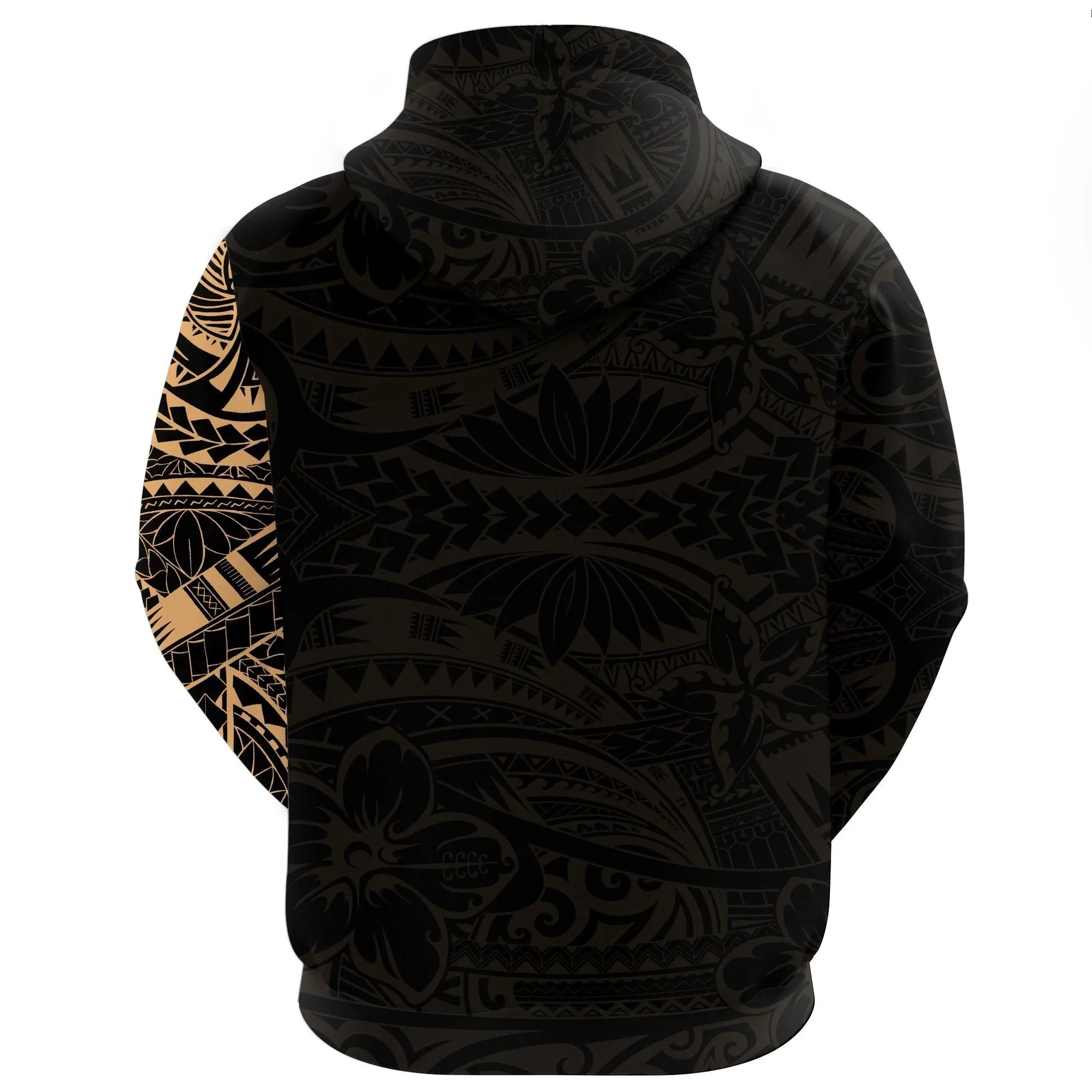 Alohawaii Clothing - Hoodie Polynesian Tattoo Style Gold A7