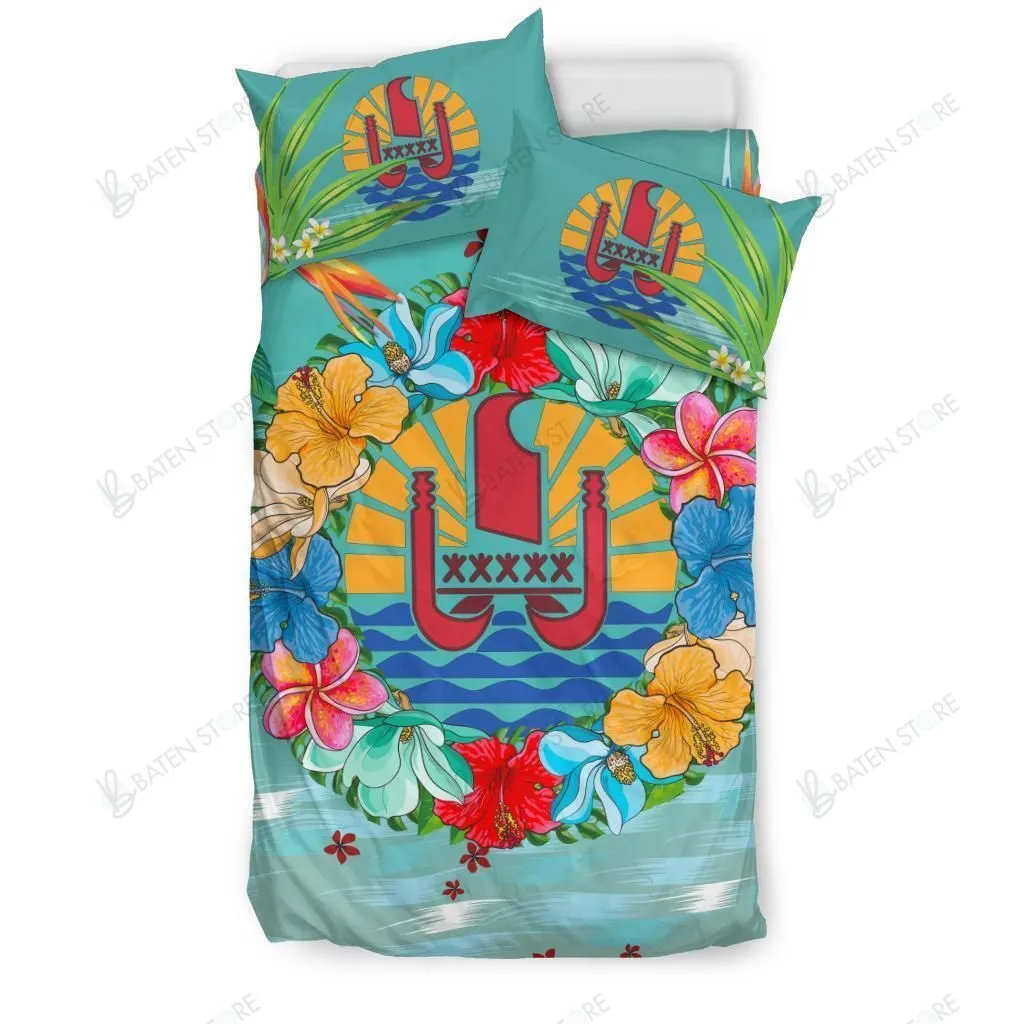 Tahiti Tiffany Hibiscus Bedding Set Bedroom Decor