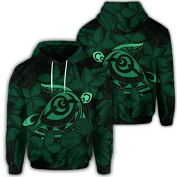Alohawaii Hoodie - Hawaiian Turtle Hibiscus Plumeria Kanaka Polynesian Hoodie Green - Soft Style - AH - J4R
