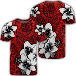 Alohawaii Tee - Hawaiian Plumeria Tribal Polynesian T-Shirt Red AH - J0R