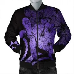 Hawaiian - Hawaii Turtle Hibiscus Polynesian Vintage Bomber Jacket - Purple