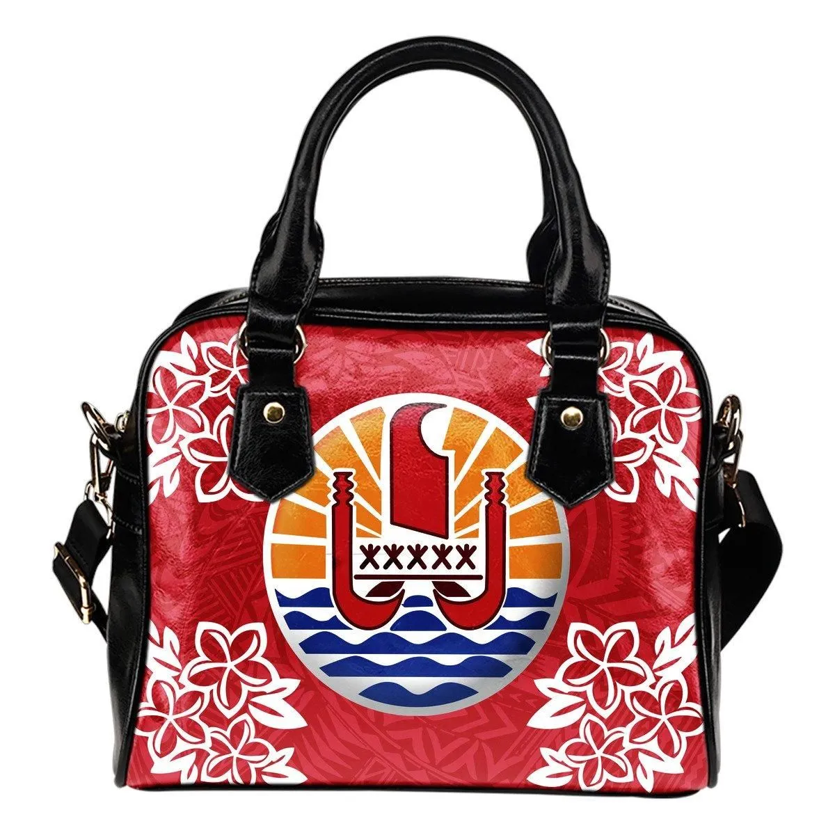 Tahiti French Polynesia Tiare Flowers Shoulder Handbag
