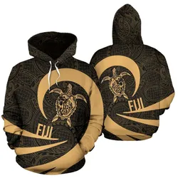 Fiji Hoodie - Fiji Turtle Mermaid Roll Into Polynesian Tattoo Gold