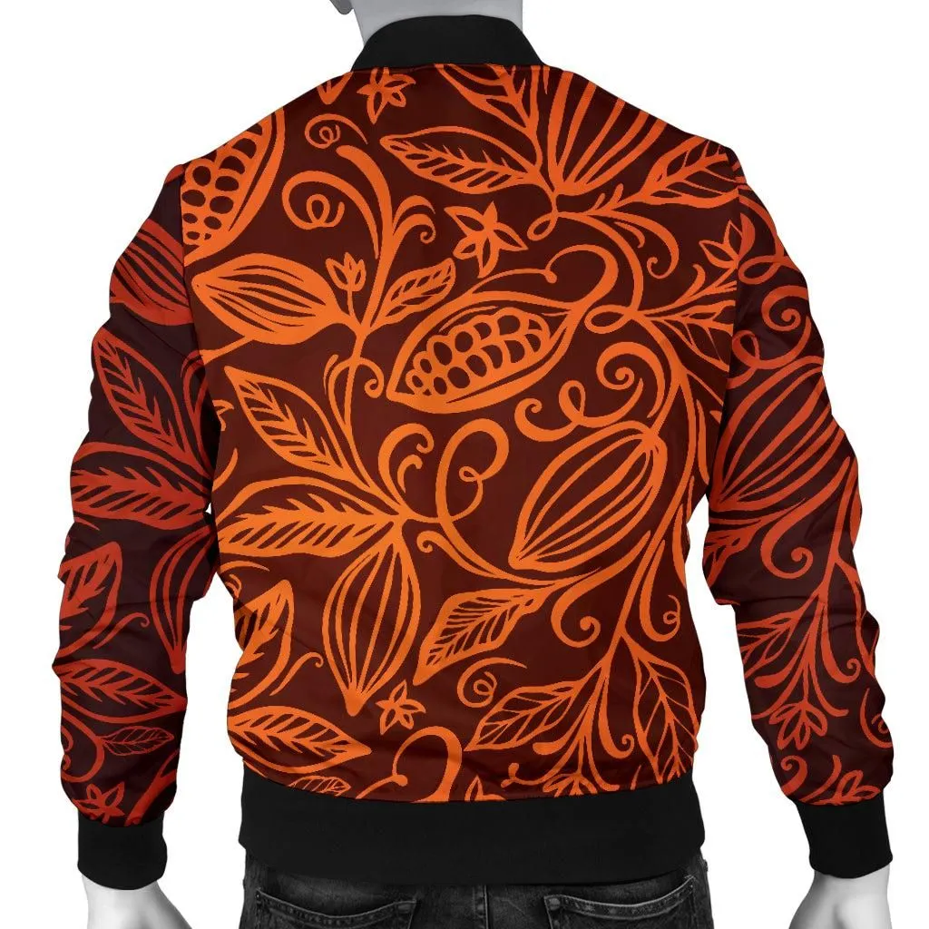 Cocoa Beans Tribal Polynesian Pattern MenS Bomber Jacket