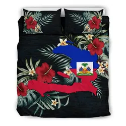 Haiti Hibiscus Map Bedding Set