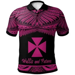 Wallis and Futuna Polynesian Polo Shirt - Poly Tattoo Pink Version
