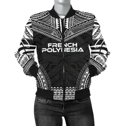 French Polynesia Polynesian Chief Women'S Bomber Jacket - Black Version - Bn10