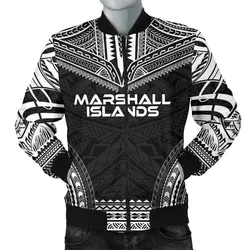 Marshall Islands Polynesian Chief Mens Bomber Jacket - Black Version
