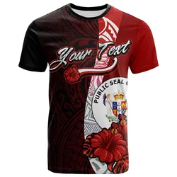 Niue Polynesian Custom Personalised T-Shirt - Coat Of Arm With Hibiscus