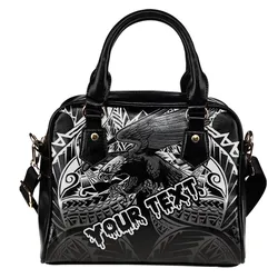 American Samoa Polynesian Custom Personalised Shoulder Handbag - Eagle Tribal Pattern