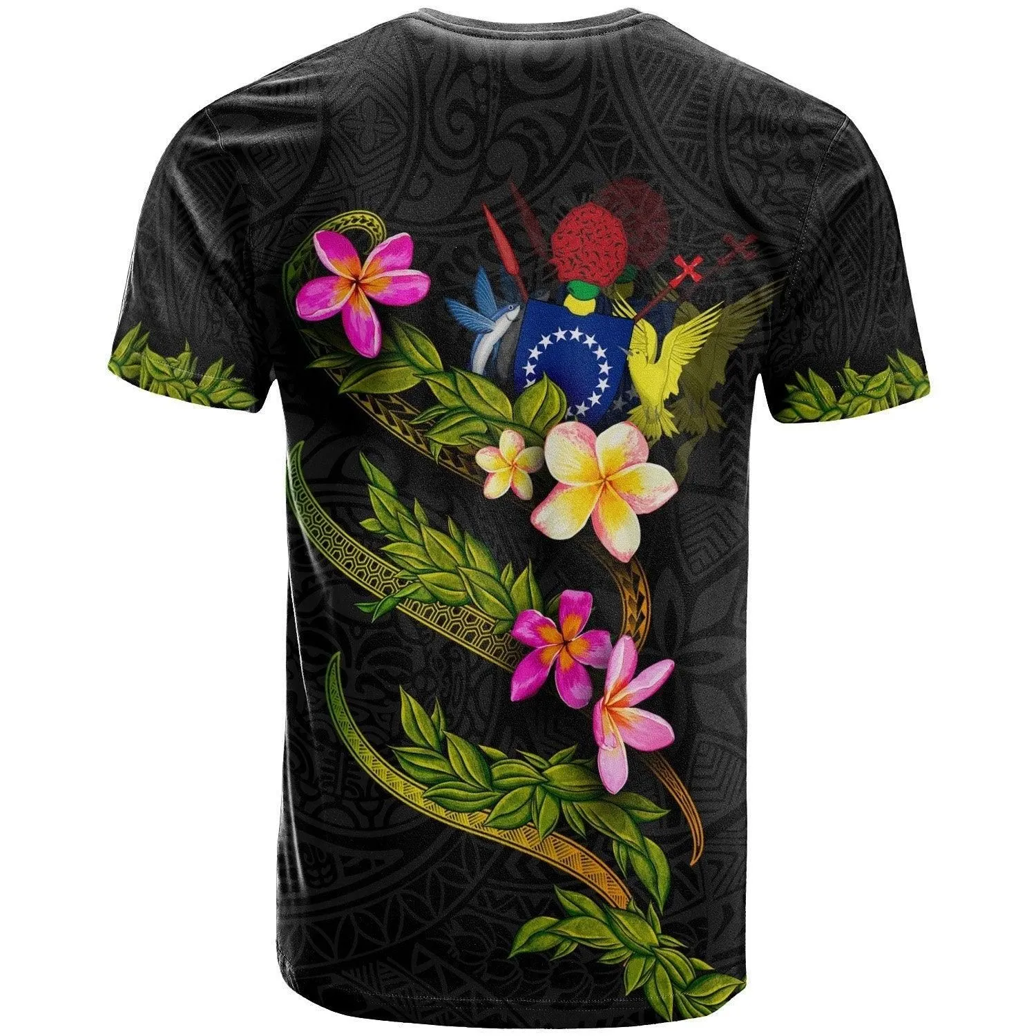 Cook Islands Polynesian Custom Personalised T shirt - Plumeria Tribal