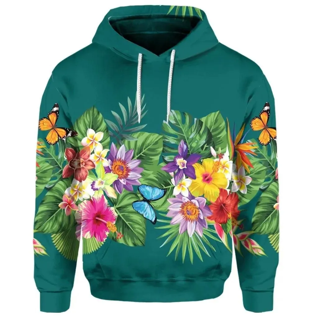 Alohawaii Hoodie - (Personalised) Hawaiian Tropical Strelitzia Plumeria Orchids Hibiscus Polynesian Hoodie - AH - JR