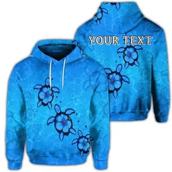 Alohawaii Hoodie - (Personalised) Hawaiian Turtle Swim In The OCean With Hibiscus Polynesian Hoodie - AH - JR