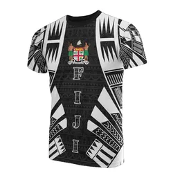 Fiji T-Shirt - Fiji Coat Of Arms Polynesian Tattoo Style