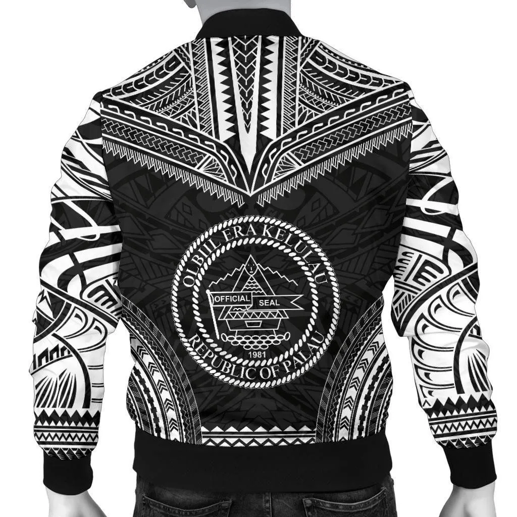 Palau Polynesian Chief Men's Bomber Jacket - Black Version - Bn10