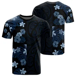 Hawaii Tropical Flower Polynesian T Shirt Curtis Style Indigo Ah J2 Hawaiian Shorts Beach Short Sleeve