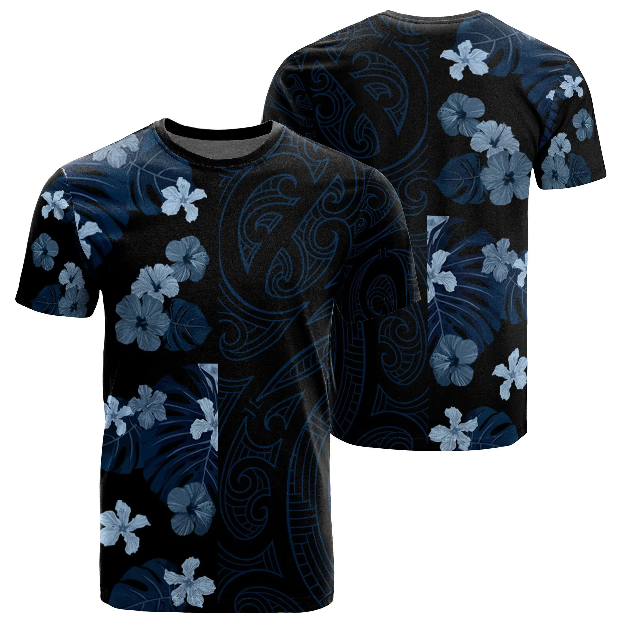 Hawaii Tropical Flower Polynesian T Shirt Curtis Style Indigo Ah J2 Hawaiian Shorts Beach Short Sleeve