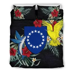 FamilyGater Bedding Set - Cover and Pillow Cases Cook Islands Hibiscus Coat Of Arms A02