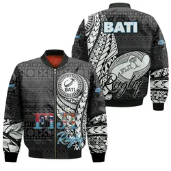Fiji Rugby Bati Tapa Pattern Bomber Jacket - LT2