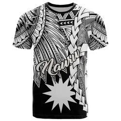 Nauru Polynesian T-Shirt - Tribal Wave Tattoo White