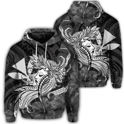 Alohawaii Hoodie - Hawaiian Map Hula Girl Hibiscus Kanaka Polynesian Hoodie - White - AH - J4R
